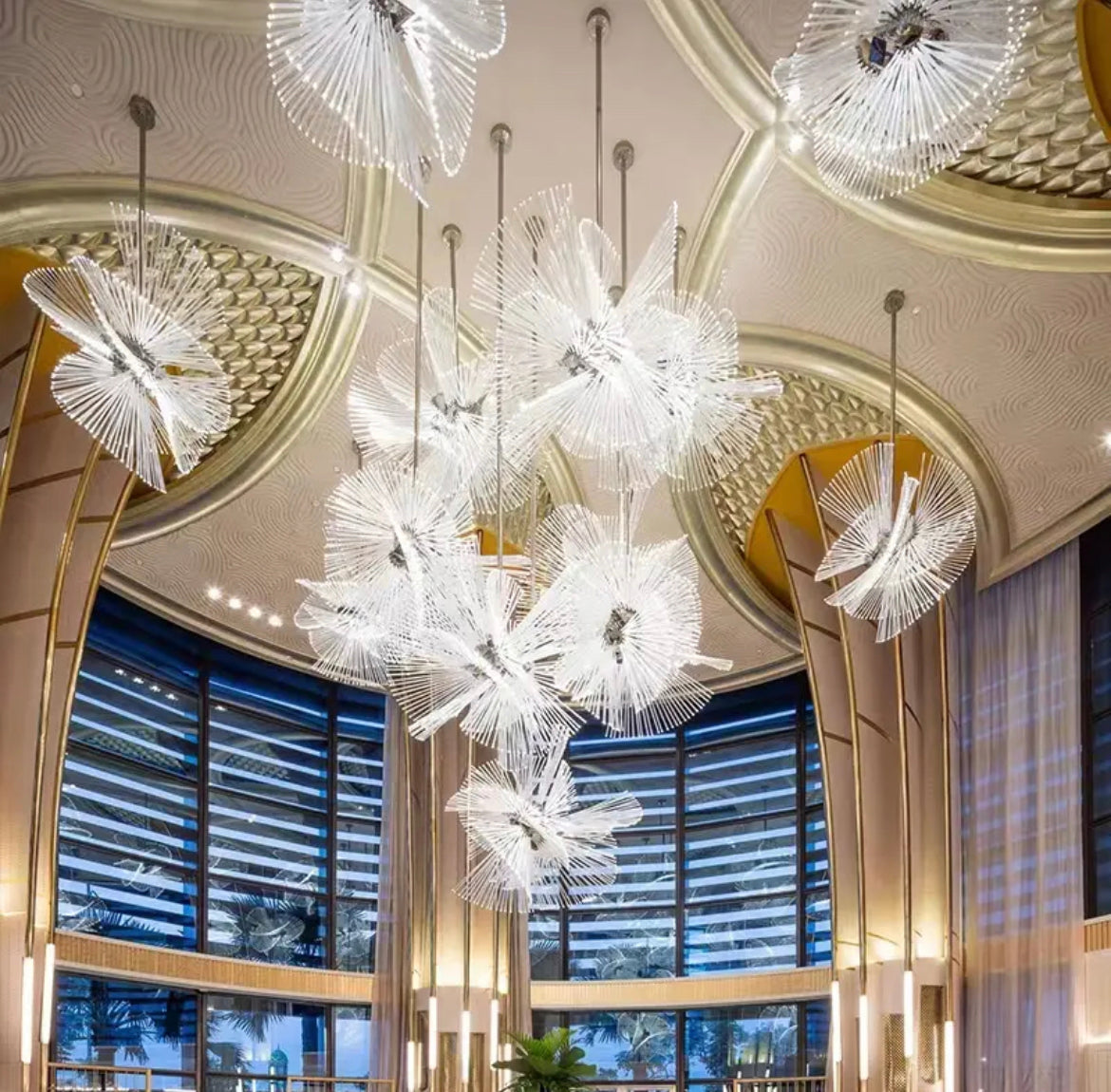 Chandelier Hotel Home Lobby Duplex Staircase Glass Chandelier Custom Engineering Luxury Decoration High-Rise Chandeliers