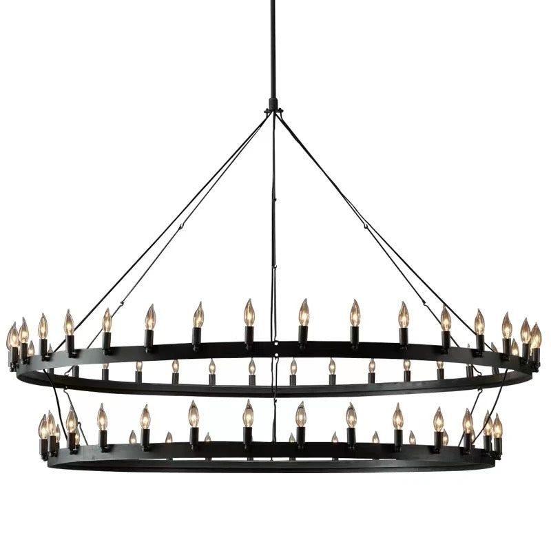 Chandelier Postmodern Style Living Dining Room American Retro Iron Lightining