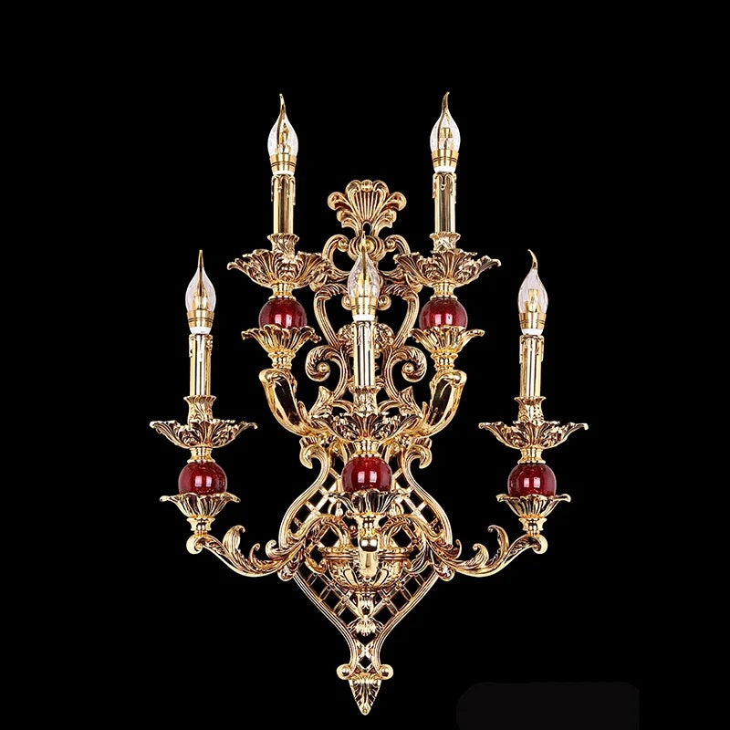 Chandelier Pendants Lights New Vintage Design Large Red Zinc Alloy Glass Arm Chandelier