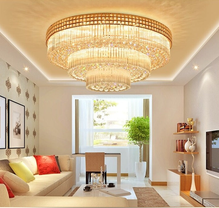 Light Luxury LED Cake Ceiling Light Round Rectangular Multilayer  Ceiling Lights