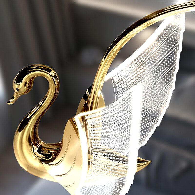 Wall Lamps Swan Design LED Golden Acrylic Wall Lights