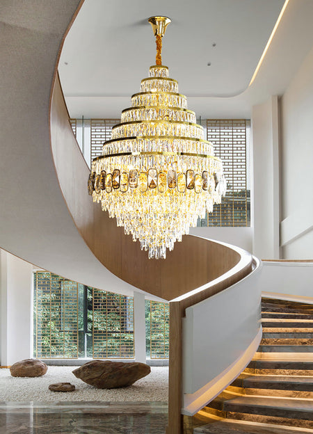 Chandelier Crystal Lighting Modern Living Room Hanging Lamp Large Gold Staircase Led Chandeliers