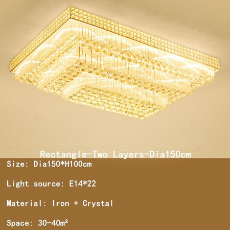 Light Luxury LED Cake Ceiling Light Round Rectangular Multilayer  Ceiling Lights