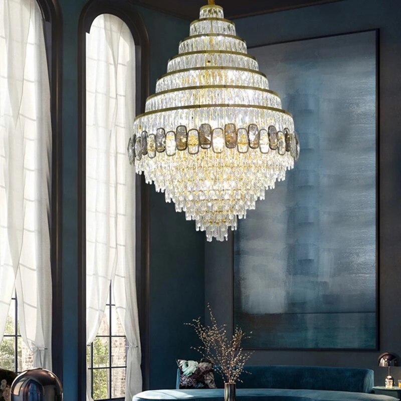 Chandelier Crystal Lighting Modern Living Room Hanging Lamp Large Gold Staircase Led Chandeliers