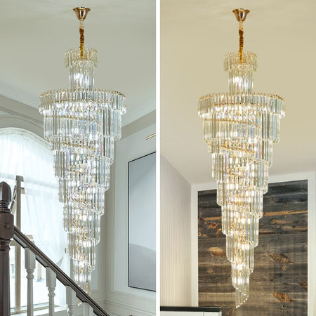 Chandelier Modern Loft Crystal Lamp Living Room Large Long  Crystal Lights Chandeliers