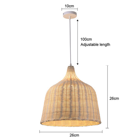 Pendant Light Bamboo Lamp Hand Knitted Weaving Hanging Wood Pendant Lights