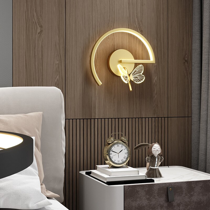 Wall Lamps Gold Sconce Butterfly Bedside Lighting