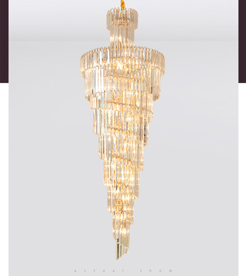 Chandelier Modern Loft Crystal Lamp Living Room Large Long  Crystal Lights Chandeliers