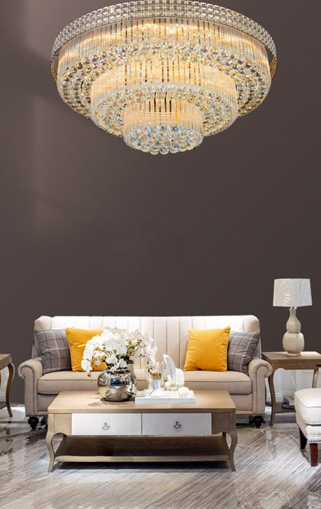 Light Luxury LED Cake Ceiling Light Round Rectangular Multilayer  Ceiling Lights