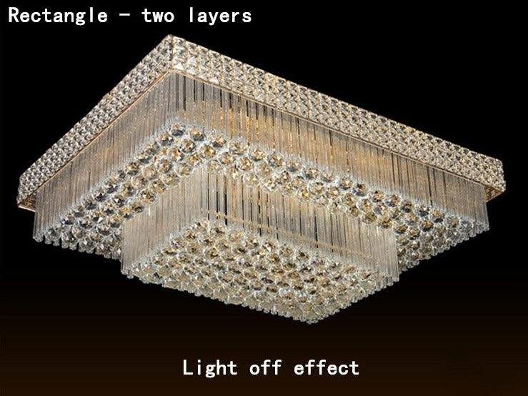 Light Luxury LED Cake Ceiling Light Round Rectangular Multilayer  Ceiling Lights