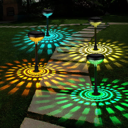 Outdoor Garden Lights Solar LED Light Outdoor RGB Color Changing Solar Pathway Lights