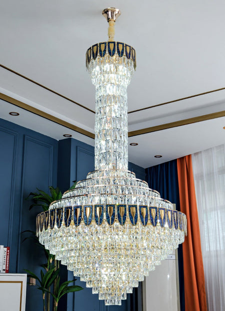 Chandelier Shell Crystal Living Room Hollow Hall Long Decorative Lighting Chandeliers