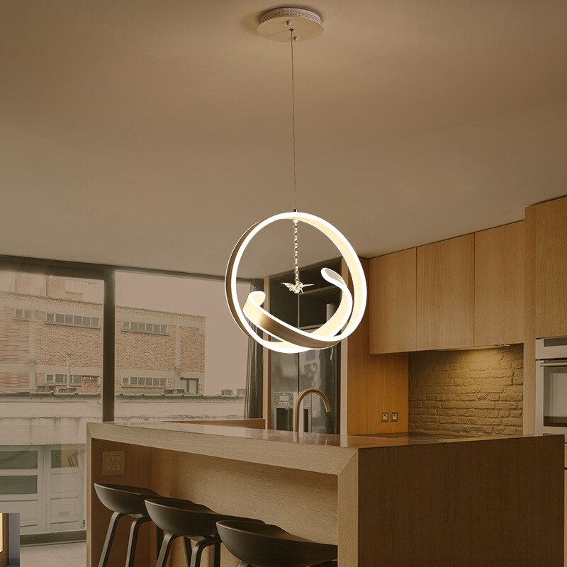 Pendant Light LED White Hanging Fixture Bird Modern Round Pendant Lights