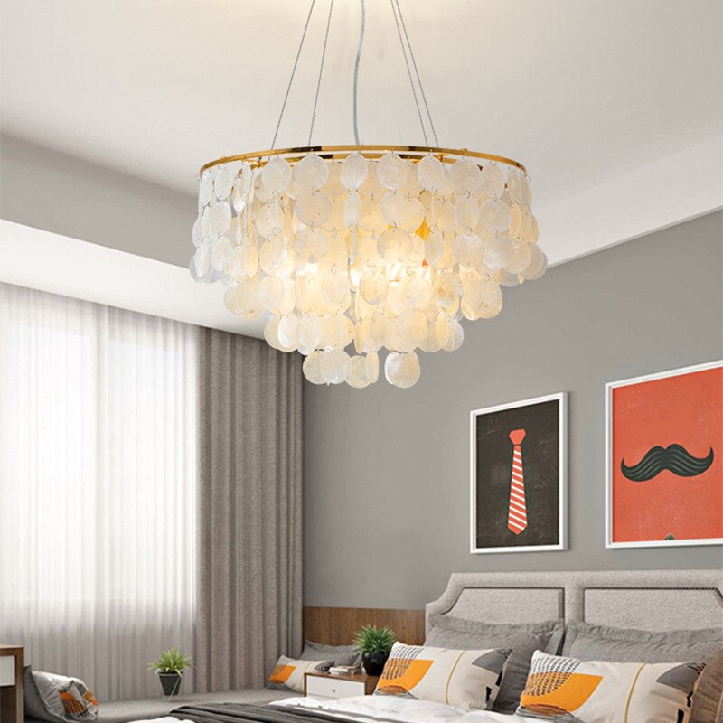 Chandelier Modern Lustre Shell Lighting Nordic Hall Pendant Lights