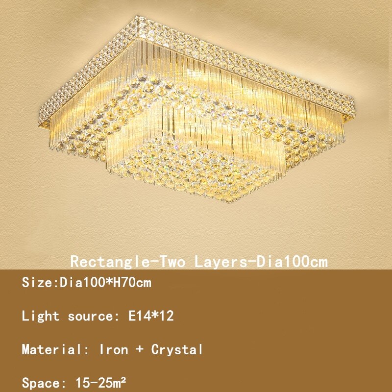 Light Luxury LED Cake Ceiling Light Round Rectangular Multilayer  Ceiling Lights