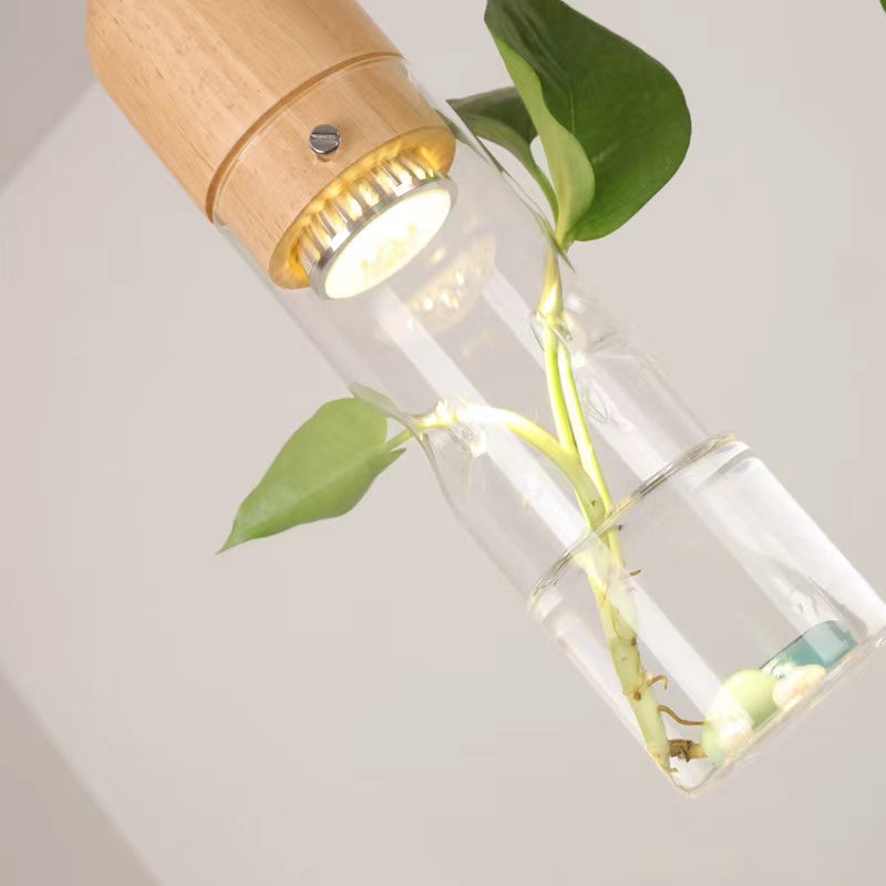 Hanging Lamp LED Plant Pendant Lights Wood Glass Hanging Lamp E27 Led Hanging Lamps