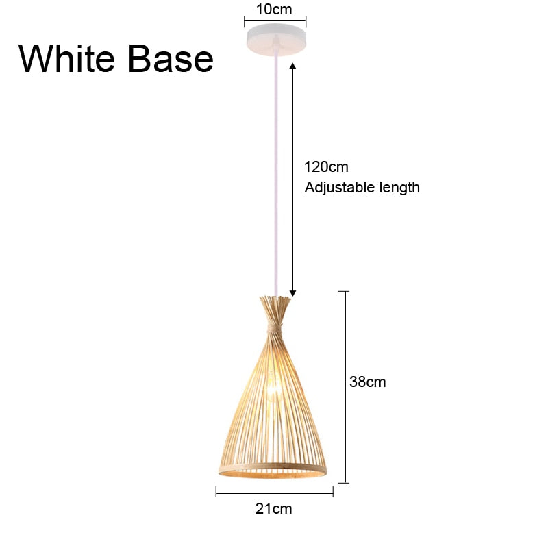 Pendant Light Bamboo Lamp Hand Knitted Weaving Hanging Wood Pendant Lights