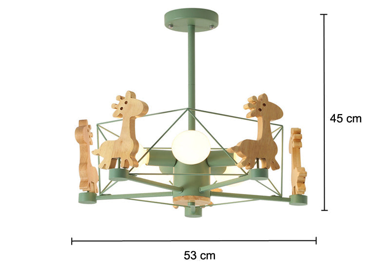 Children's Room Lighting Chandelier Kids Fixtures Wooden Room Lights