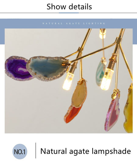 Chandelier Modern Creative G4 Colorful Agate Firefly Pendant Light