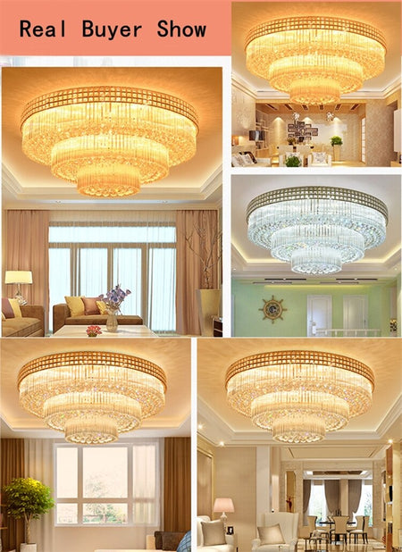 Light Luxury LED Cake Ceiling Light Round Rectangular Multilayer  Ceiling Lights