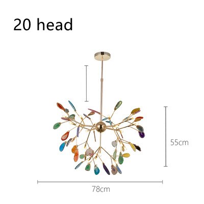 Chandelier Modern Creative G4 Colorful Agate Firefly Pendant Light