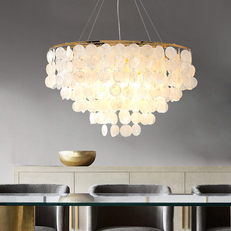 Chandelier Modern Lustre Shell Lighting Nordic Hall Pendant Lights