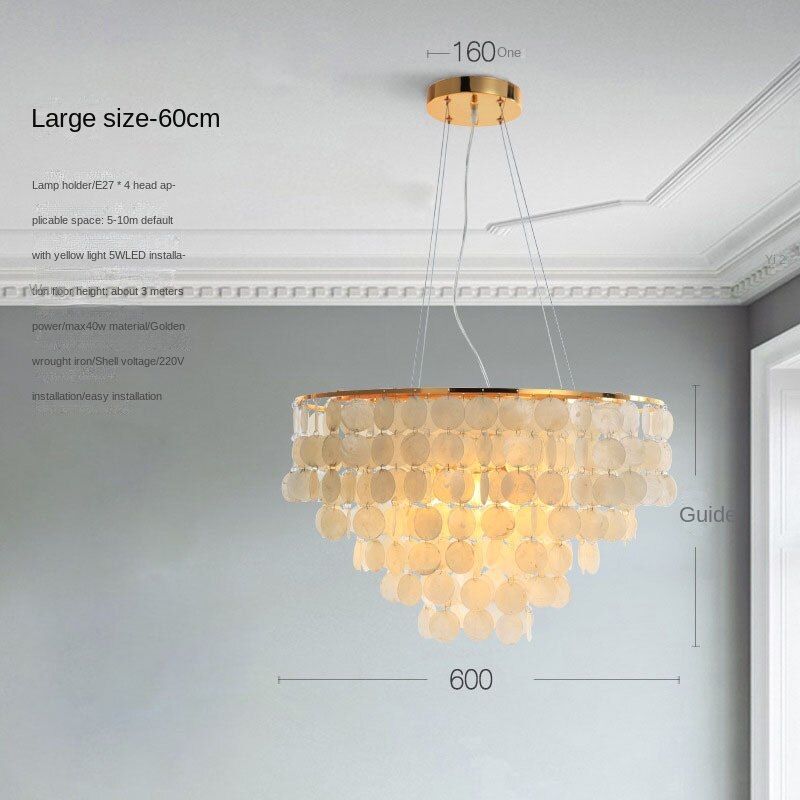 Chandelier Modern Lustre Shell Lighting Nordic Hall Pendant Lights