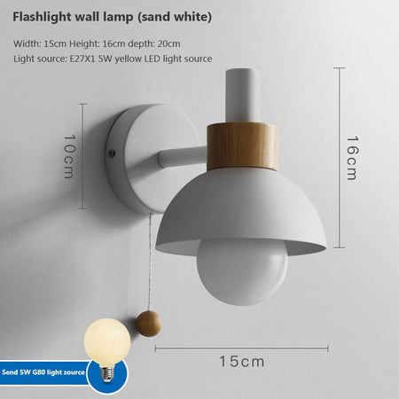 Wall Lamp Switch Modern Wood Sconce Lights Nordic LED Lamps