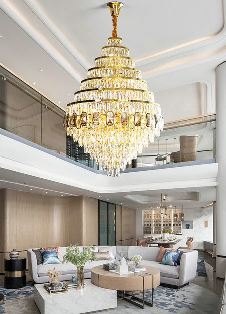 Chandelier Crystal Lighting Modern Living Room Hanging Lamp Large Gold Staircase Led Chandeliers