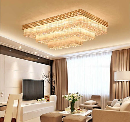 Light Luxury LED Cake Ceiling Light Round Rectangular Multilayer  Ceiling Lights