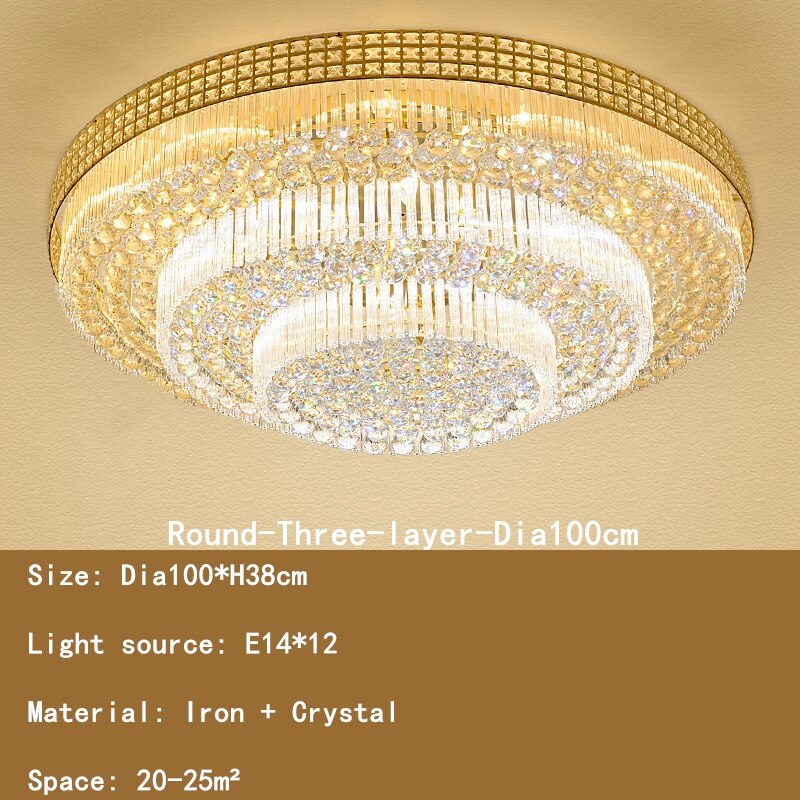 Light Luxury LED Cake Ceiling Light Round Rectangular Multilayer  Ceiling Lights