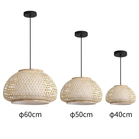 Pendant Light Woven Bamboo Hanging Light Wood Pendant Lights