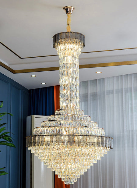 Chandelier Shell Crystal Living Room Hollow Hall Long Decorative Lighting Chandeliers