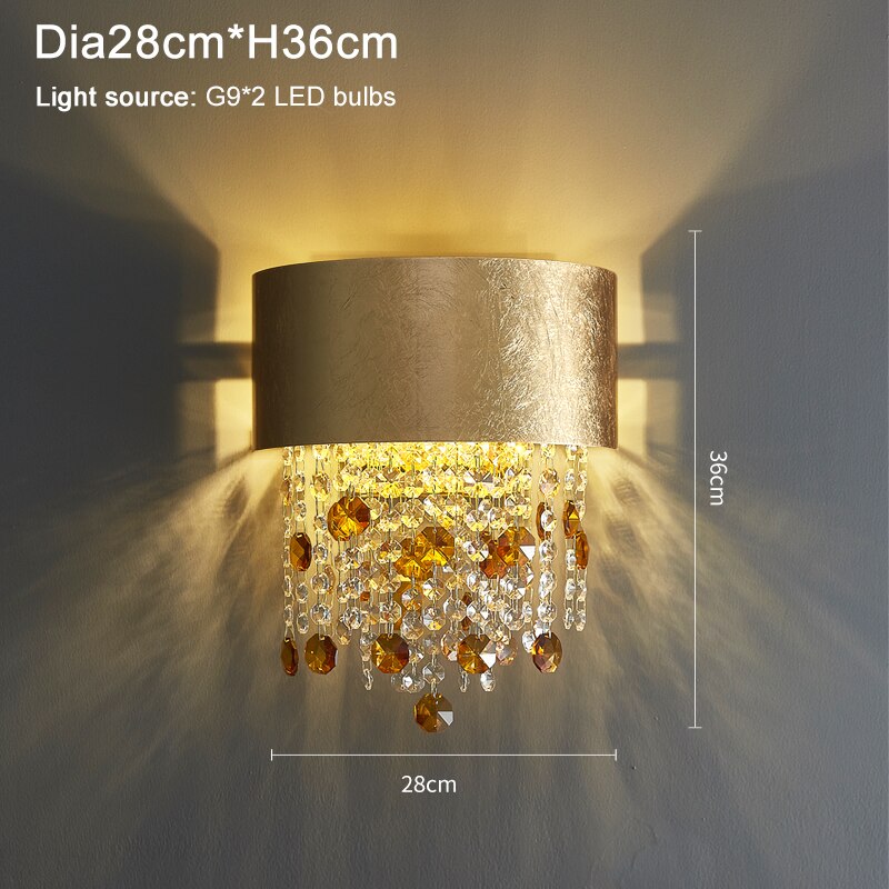 Wall Lamps Modern Gold Crystal Sconce Wall Lights