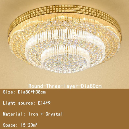 Light Luxury LED Cake Ceiling Light Round Rectangular Multilayer  Ceiling Lights