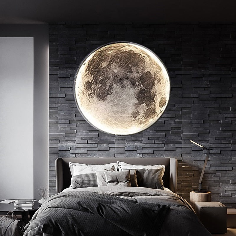 Wall Lamps Creative Universe Moon Earth Background Wall Lights